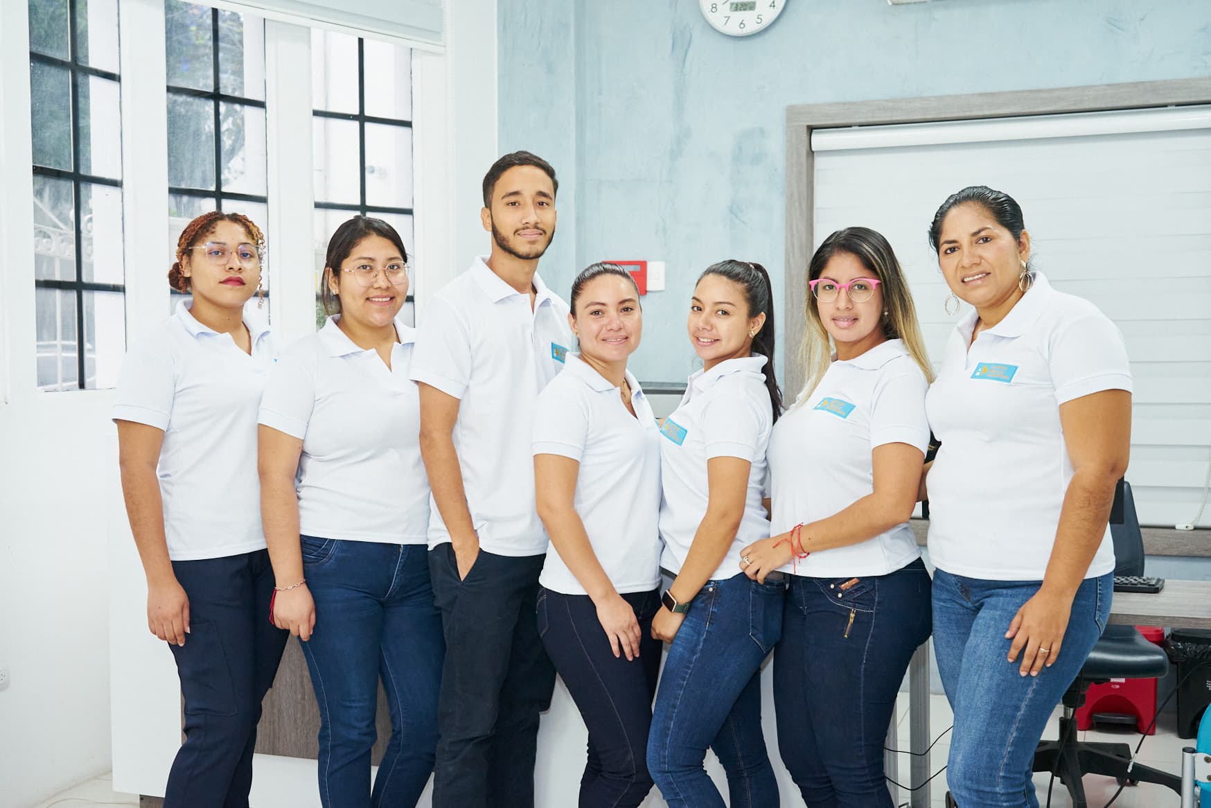 Equipo médico en recepción